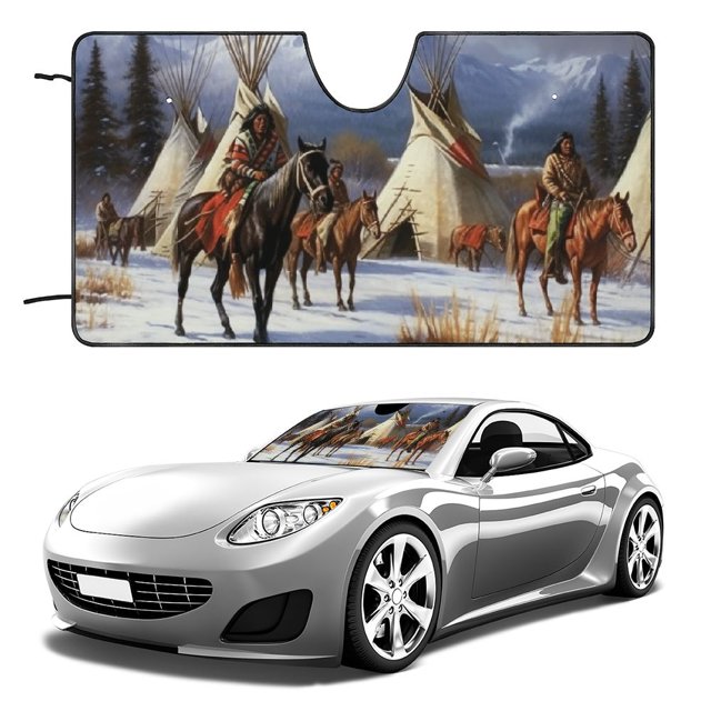 Aristuring Horses Mountain Windshield Sun Shade Winter Car Shades for