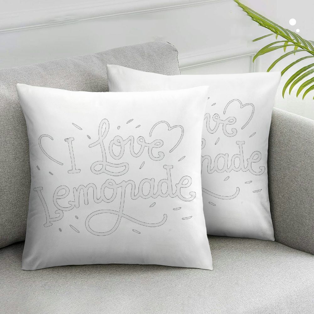 Aristuring Lemonade Heart Intricate Detail 2Piece Short Plush Pillow