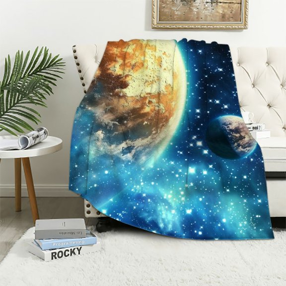 Aristuring Planet Stars Space Flannel Blanket Exquisite Gifts for All Seasons Throw Blanket 60x80in