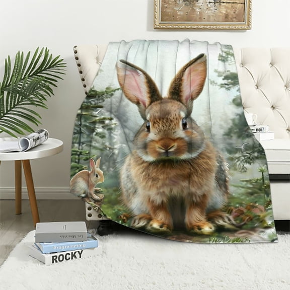 Aristuring Rabbit Beatrix Potter Forest Flannel Blanket for Bed All Seasons 40x50in