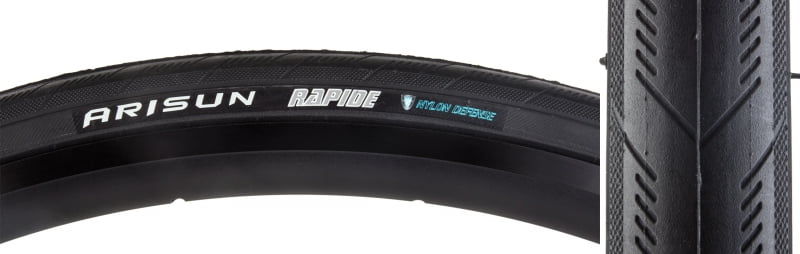 Pneu Vélo Arisun Rapide 700x25 - Noir, Avec Fil, Neuf Dans Son Emballage