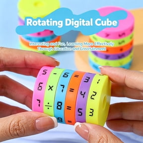 Arithmetic Learning Toy,Rotating Number Calculation Cylinder With Addition Subtraction Multiplication Division Symbols,Colorful Assembly Educational Game,Interactive Math Practice Tool