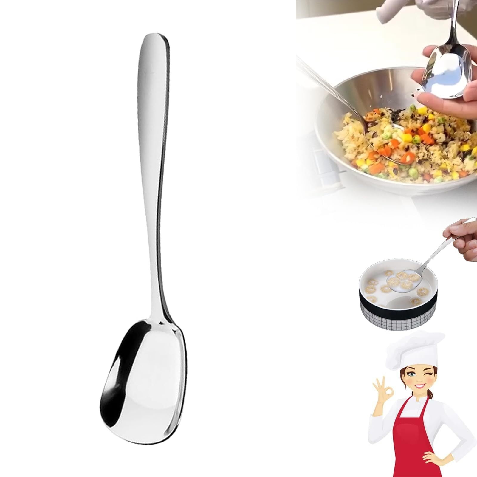 Arithmeticn Square Head Stainless Steel Spoons, 2024 New Square Head ...