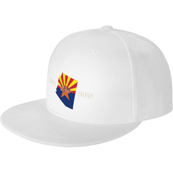 Arizona 1776-2026 Flat Brim Snapback Baseball Cap Adjustable Hat Breathable 250th Anniversary Outdoor Cap for Men Women