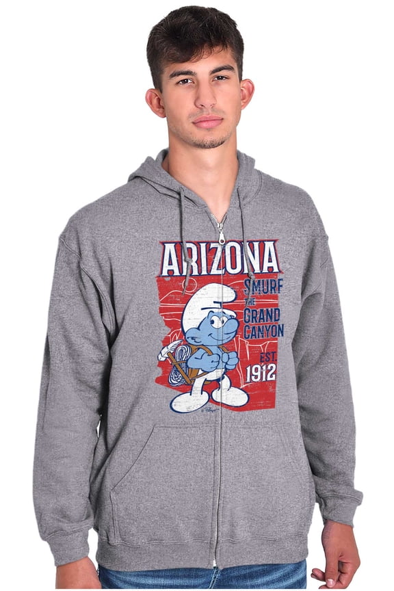 Arizona AZ Grand Canyon Cool Smurfs Unisex Plus Size Zip Hoodie Brisco Brands 5X