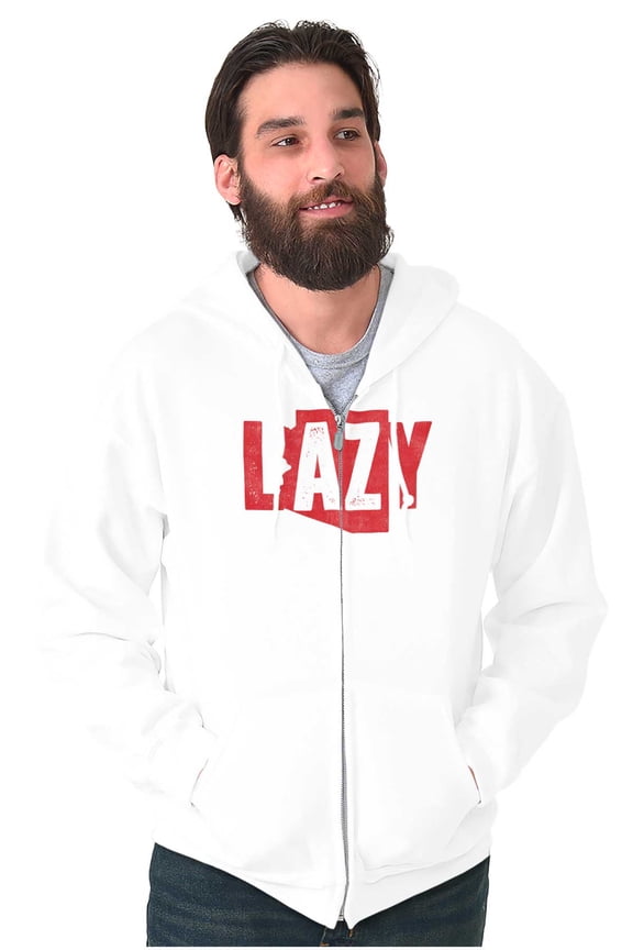 Arizona AZ Lazy Funny State Pride Zip Up Hoodie Men's Women's Brisco Brands L