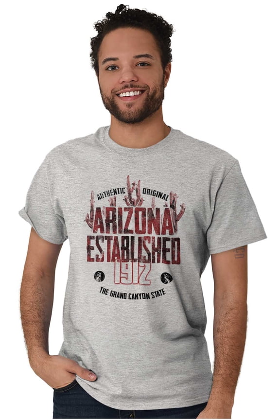 Arizona AZ Rugged Dessert Cactus Men's Graphic T Shirt Tees Brisco Brands L