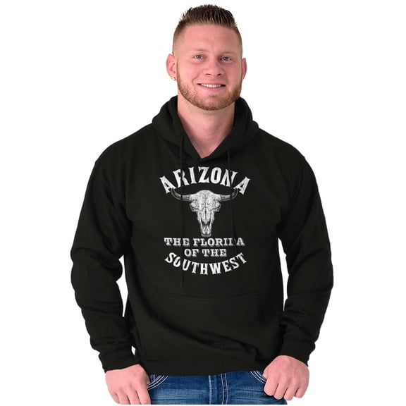 Arizona AZ Southwest Cow Skull Cool Unisex Plus Fleece Graphic Hoodie Brisco Brands 2X