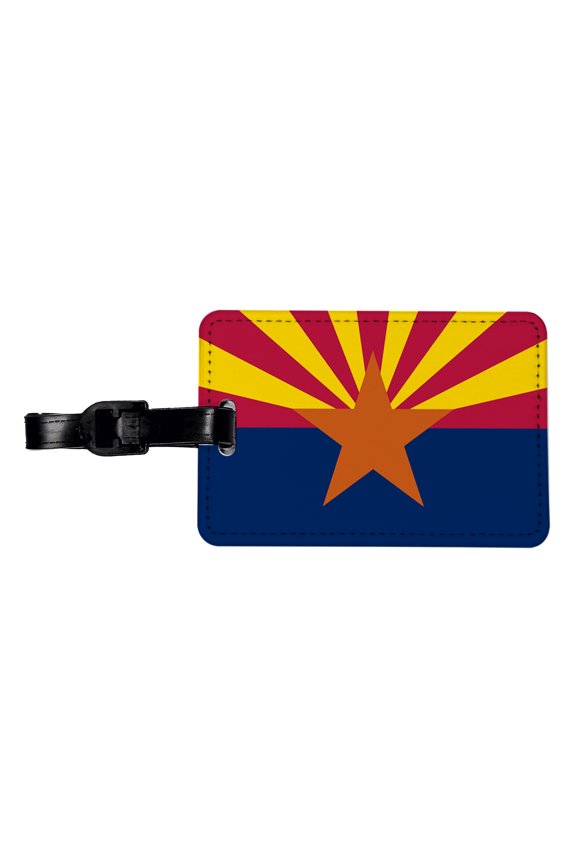 Arizona AZ State Flag Faux Leather Travel Luggage Tag