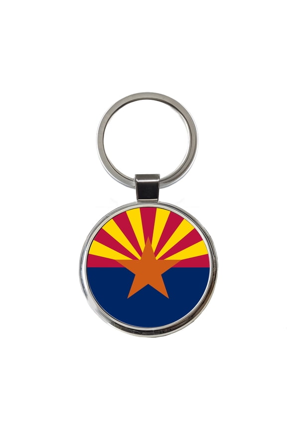 Arizona AZ State Flag Metal Round Keychain