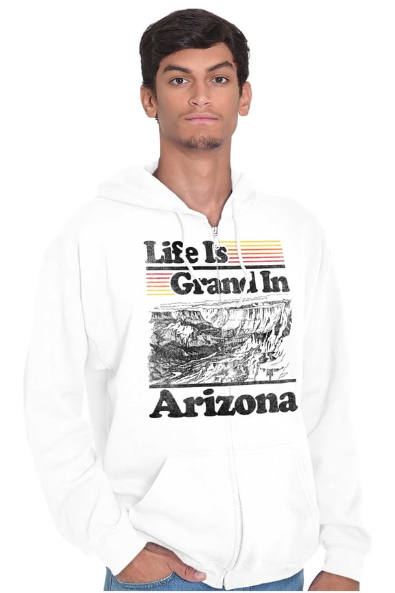Arizona AZ Vintage Grand Canyon State Unisex Fleece Graphic Zip Up Hoodie Brisco Brands 5X
