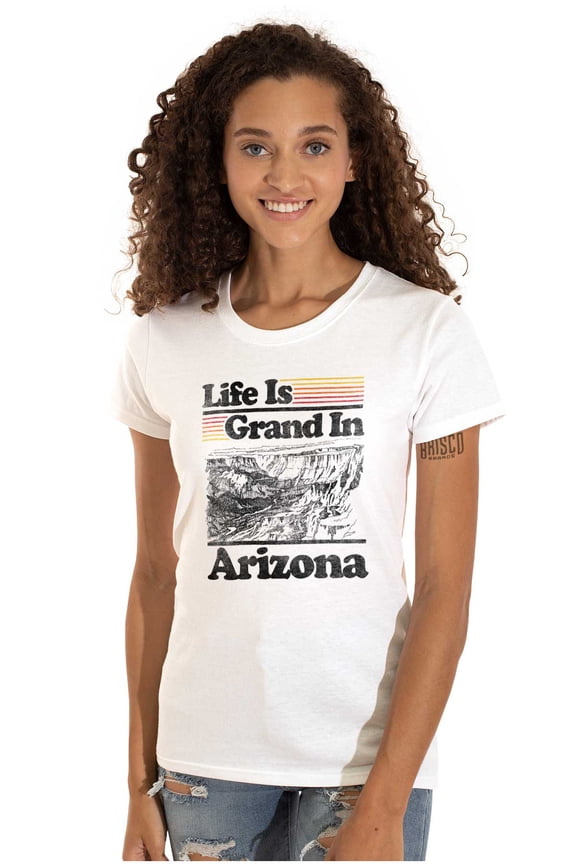 Arizona AZ Vintage Grand Canyon State Womens Slim Fit Graphic Tee Brisco Brands M
