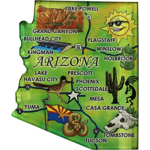 Arizona Acrylic State Map Magnet