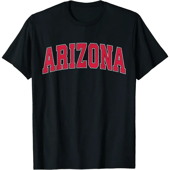 Arizona Az Vintage Athletic Red Sports Style 80S 90S T-Shirt , Vintage T-Shirt