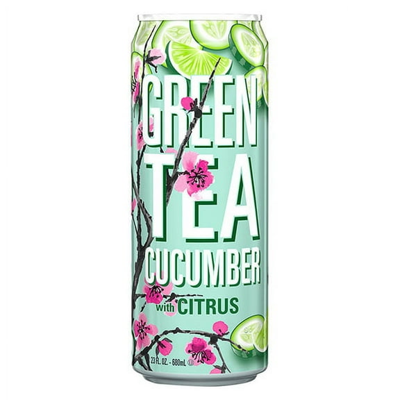 Arizona Big Can Green Tea Cucumber with Citurs 23 oz Cans - Pack of 24