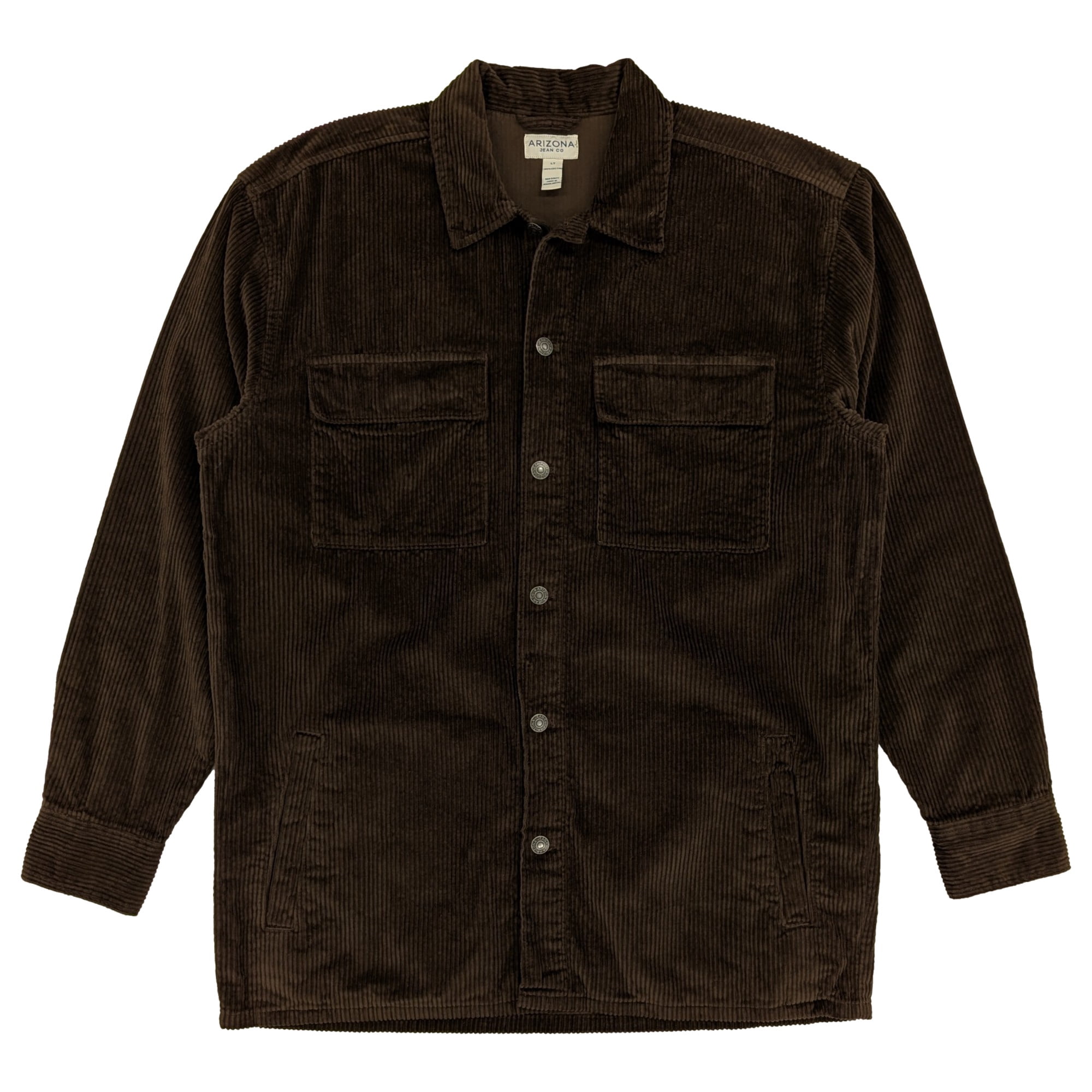 Arizona Big & Tall Mens Brown Corduroy Shirt Jacket 2XLT - Walmart.com