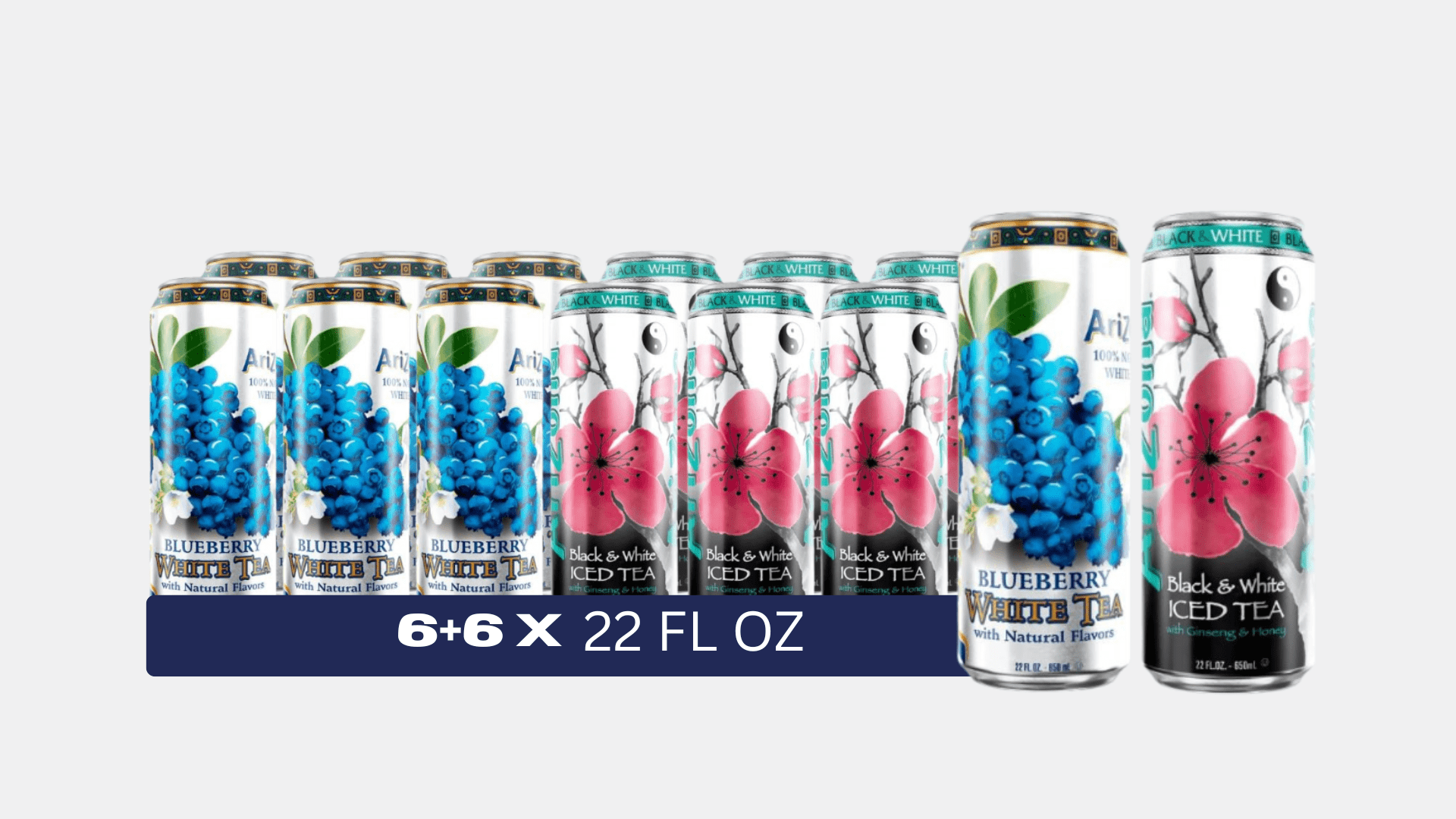 Arizona Blueberry White Tea & Black & White Iced Tea Variety Pack