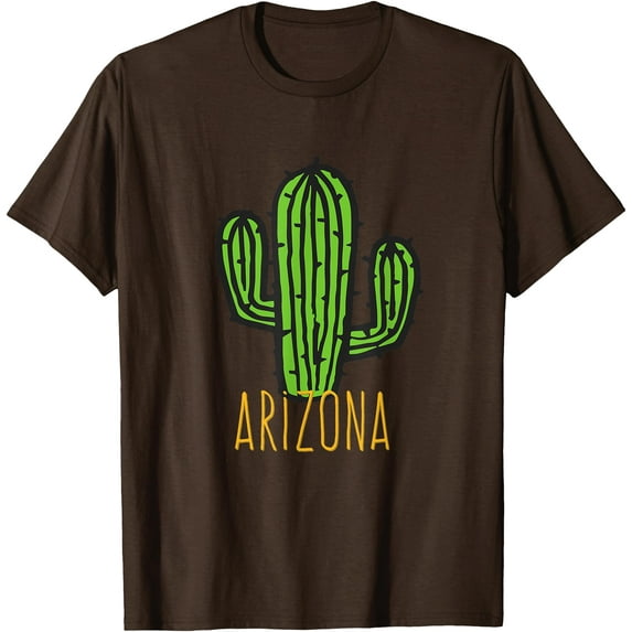 Arizona Cactus - AZ Souvenir Unisex T-Shirt for Men Women Kids Toddler,Dark Chocolate Color,Size M