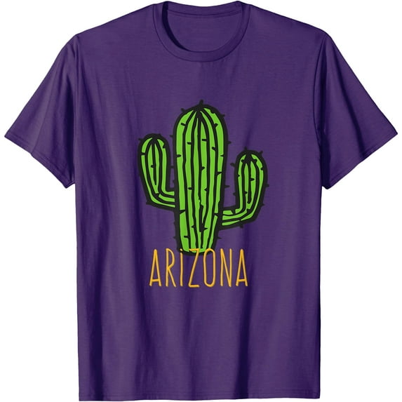 Arizona Cactus - AZ Souvenir Unisex T-Shirt for Men Women Kids Toddler,Purple Color,Size 3XL