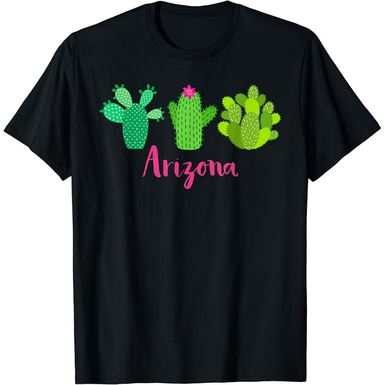 Arizona Cactus Plant With Flower T-Shirt For Women Arizona Cactus Plant With Flower T-Shirt For Women