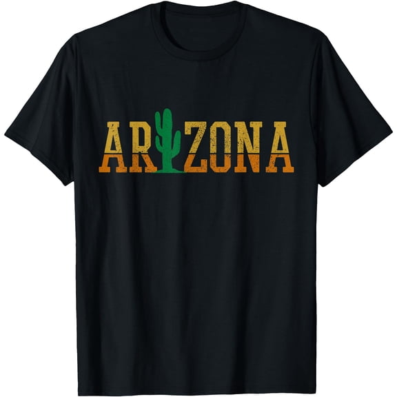 Arizona Cactus USA Souvenir Unisex T-Shirt for Men Women Kids Toddler,Black Color,Size YM