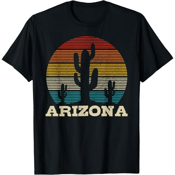 Arizona Cactus Vintage Souvenir Unisex T-Shirt for Men Women Kids Toddler,Black Color,Size 4T