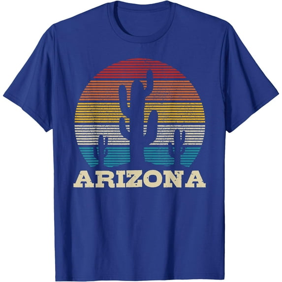 Arizona Cactus Vintage Souvenir Unisex T-Shirt for Men Women Kids Toddler,Royal Blue Color,Size YM