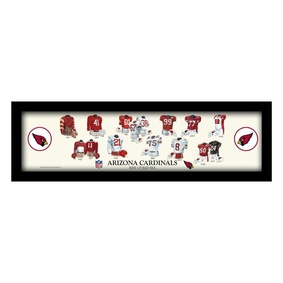 Arizona Cardinals 12" x 36" Team Uniform Heritage Framed Wall Art