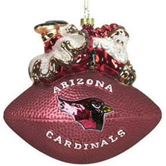 Arizona Cardinals 5 1/2" Peggy Abrams Glass Football Ornament
