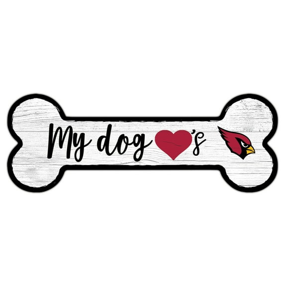 Arizona Cardinals 6" x 12" Team Dog Bone Sign