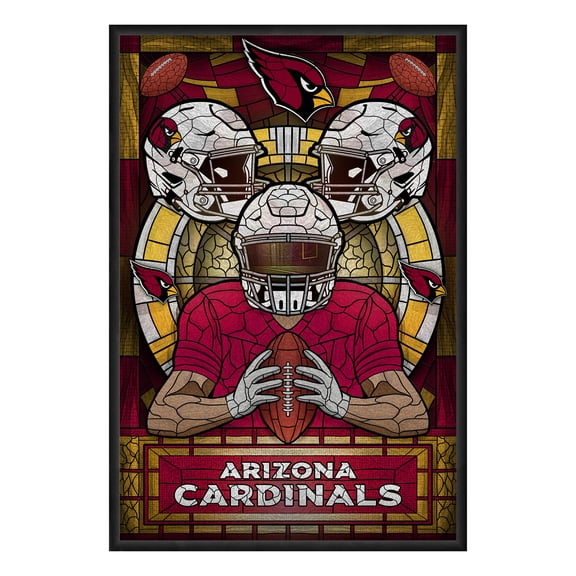 Arizona Cardinals Framed Stained Glass Art Print