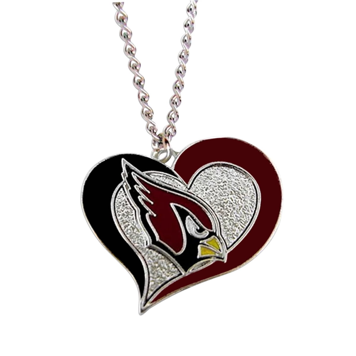 Arizona Cardinals NFL Swirl Heart Necklace