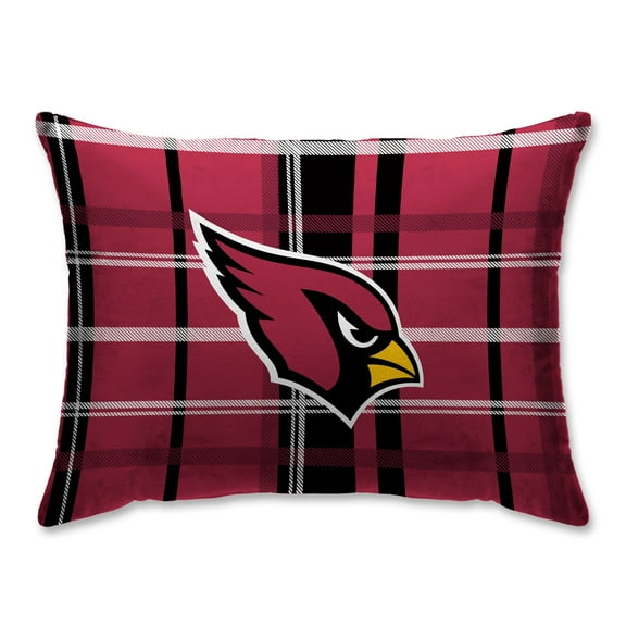 Arizona Cardinals Plaid Plush Sherpa Bed Pillow - Red