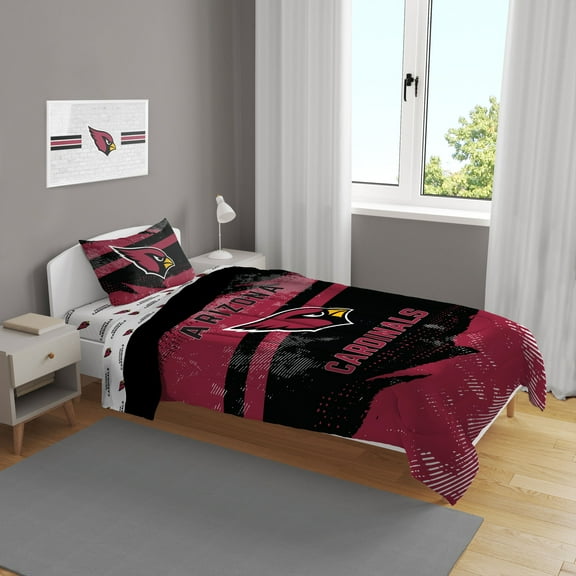 Arizona Cardinals Slanted Stripe 4-Piece Twin Bed Set
