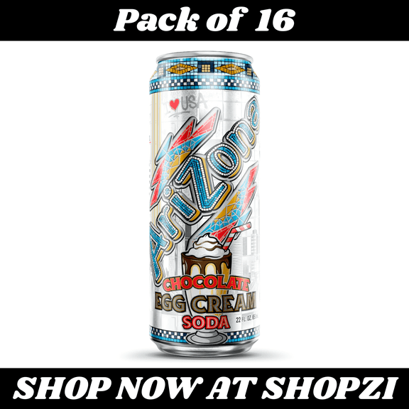 Arizona Chocolate Egg Cream 22oz 16 Pack Classic Soda Drink