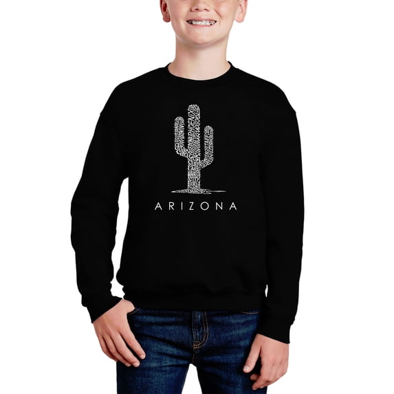 Arizona Cities - Boy's Word Art Crewneck Sweatshirt