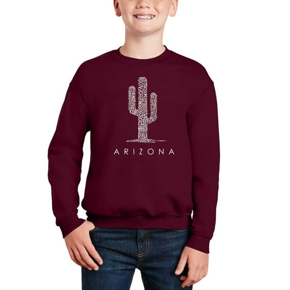 Arizona Cities - Boy's Word Art Crewneck Sweatshirt