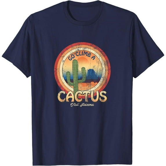 Arizona Climb Cactus Sunset Souvenir AZ Desert Southwest Hiking Unisex T-Shirt for Men Women Kids Toddler,Navy Color,Size 2T