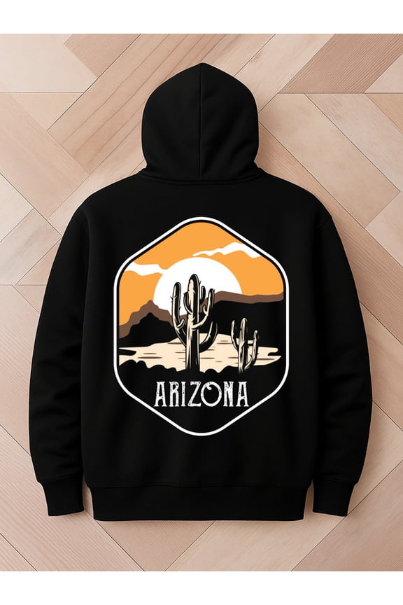 Arizona Desert Sun sweatshirt Camping men machine washable black Comfy Loose Drawstring Trendy Hooded Pullover,Clothing For Autumn Winter aesthetic cute guys Vintage Unisex hoodie