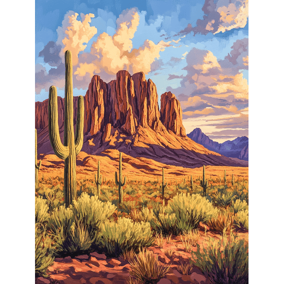 Arizona Desert Sunset Canvas Wall ArtPerfect for Living RoomBedroomOfficeDining Roomand Hallway Decoration.