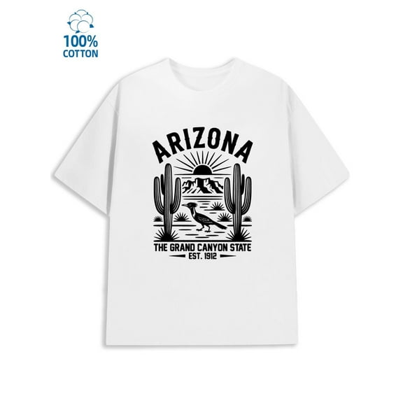 Arizona Desert Tee for men 180G 100% Cotton white Basic Unisex Shirt Graphic tshirts Vintage Unisex Shirt Graphic tshirts Unique Design Unisex Shirt Cotton tshirts Fashion Unisex Shirt Cotton tshirts