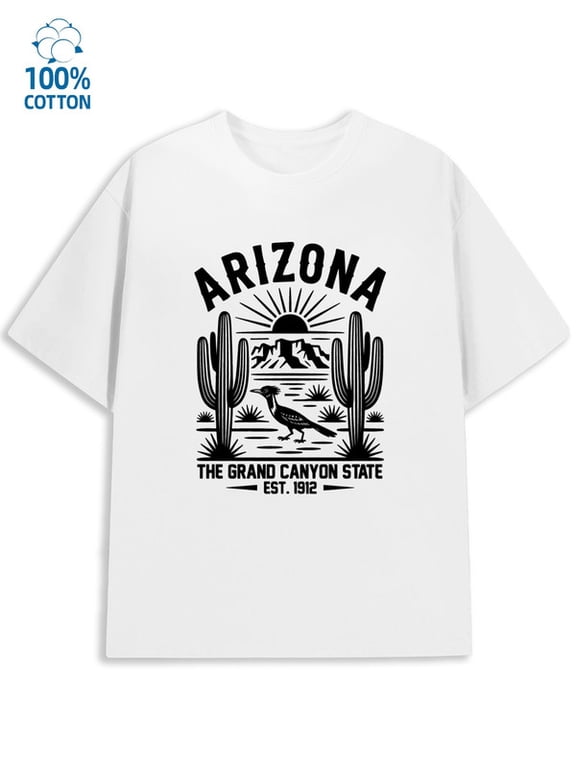 Arizona Desert Tee for men 180G 100% Cotton white Basic Unisex Shirt Graphic tshirts Vintage Unisex Shirt Graphic tshirts Unique Design Unisex Shirt Cotton tshirts Fashion Unisex Shirt Cotton tshirts