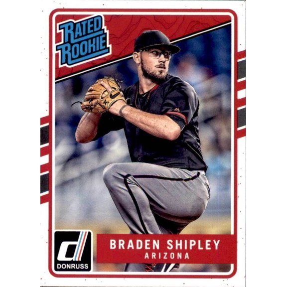 Arizona Diamondbacks Braden Shipley #242 Donruss Rated Rookie Insert Baseball Card Panini Arizona Diamondbacks MLB Baseball Trading Card