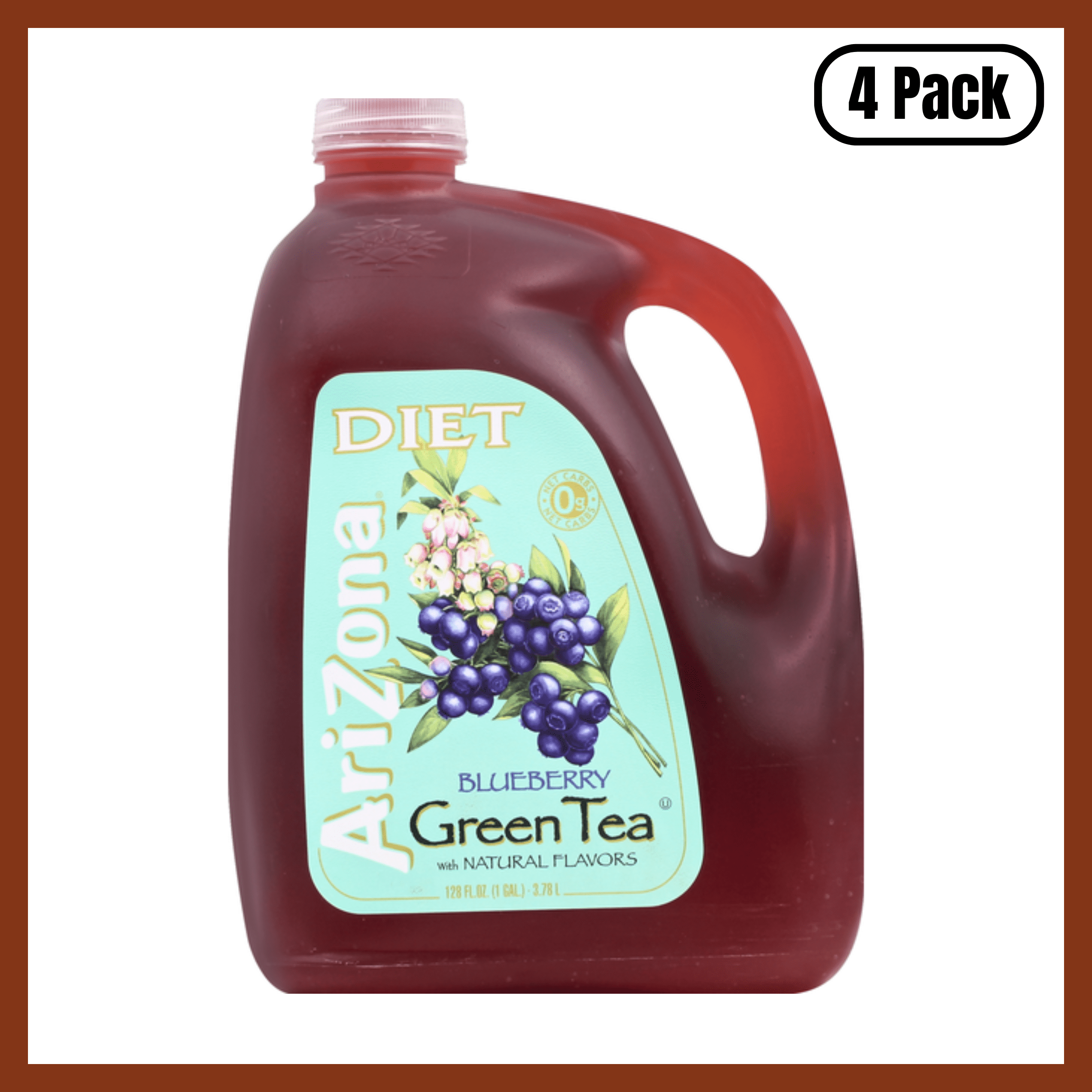 Arizona Diet Blueberry Green Tea, 128 fl oz Bottle