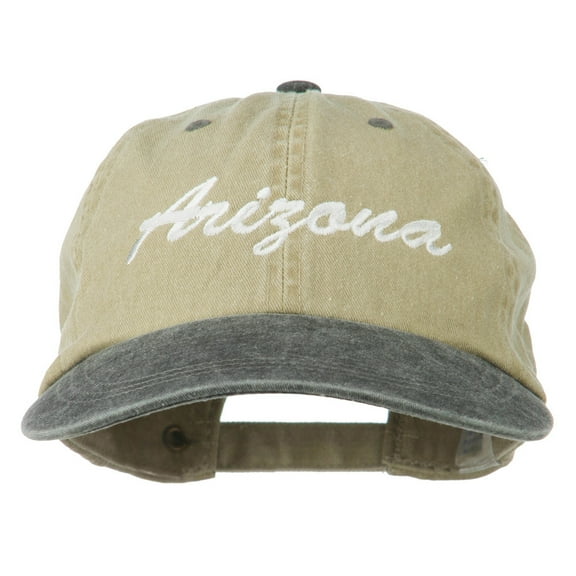 Arizona Embroidered Washed Cap - Khaki Black OSFM