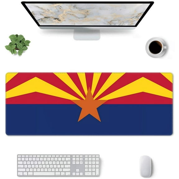 Arizona Flag 31.5x11.8 inch Extra Large Gaming Mouse pad, Extended Anti-Slip Rubber pad, Suitable for Keyboard, Suitable for Gaming Office