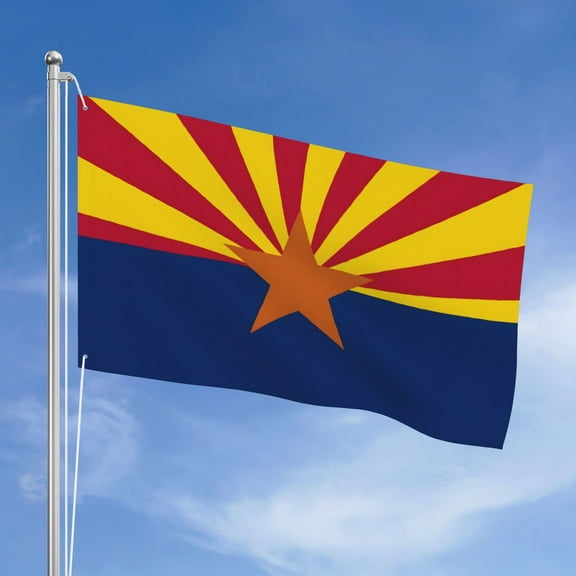 3 Ft x 5 Ft Polyester Fabric Arizona State Outdoor Flag Banner, Double Sided, 2 Brass Grommets