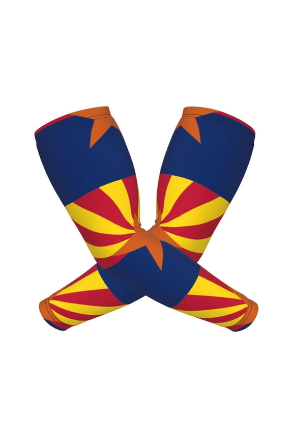 Arizona Flag Arm Sleeves For Men And Women Compression Sun Protection Tattoo Cover Up Baseball Basketball Running