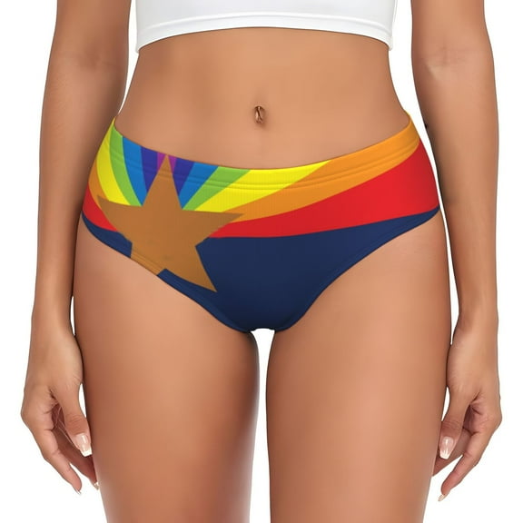 Arizona Flag Gay Pride Bikini Panties Stretch Cool 3D printed Underwear for Women Large