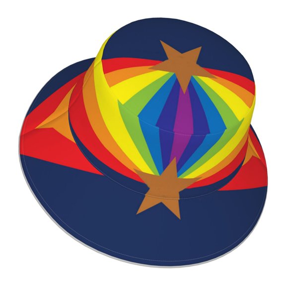 Arizona Flag Gay Pride Bucket Hat Stripe Beach Fisherman Hats For Women Men Reversible Double-Side-Wear With Reflective
